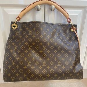 Coated canvas handbag.